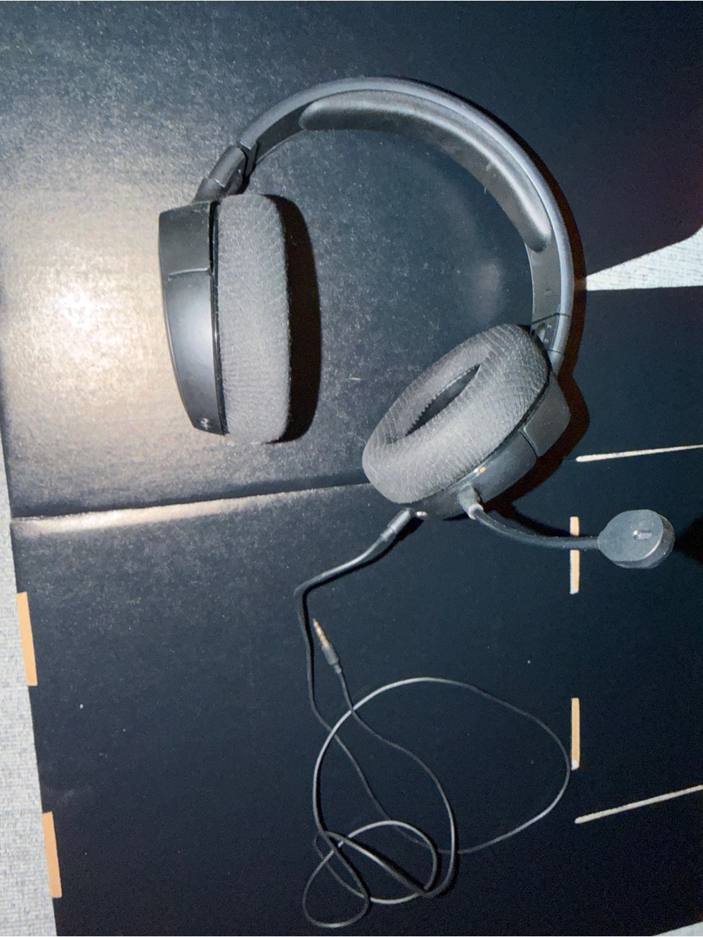 Black Over-Ear Wired Headset with Boom Microphone
